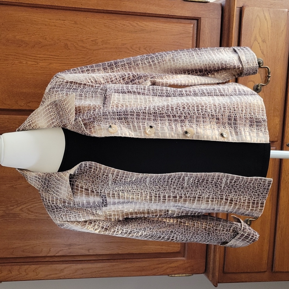 Patchington Faux Alligator Jacket, Size XL